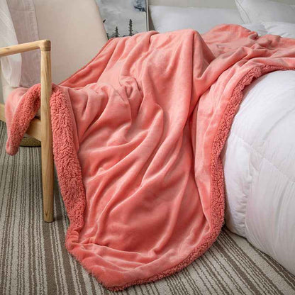 Small Sand Cover Lamb Double Layered Thickened Office Nap Blanket