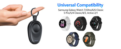 NEWDERY Magnetic Keychain Charger for Samsung Galaxy Watch 7/Ultra/6/6 Classic/5 Pro/4/3,Active2/1 Portable Wireless Power Bank