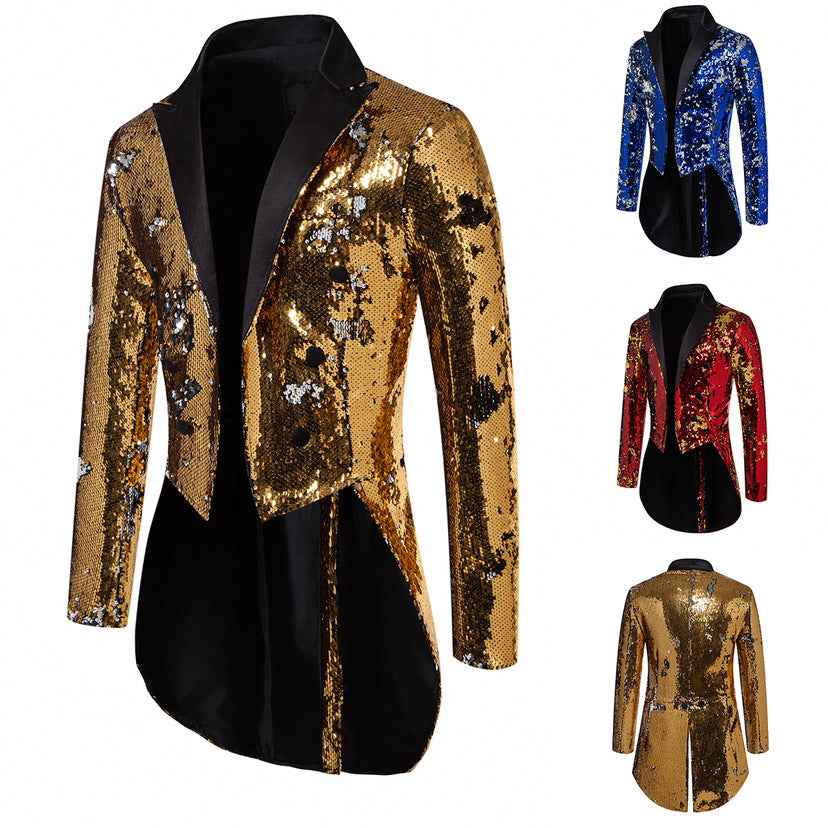 Men's European And American Sequin Performance Suit Jacket