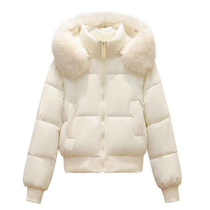 Big Fur Collar Hooded Thickened Warm And Loose Coat