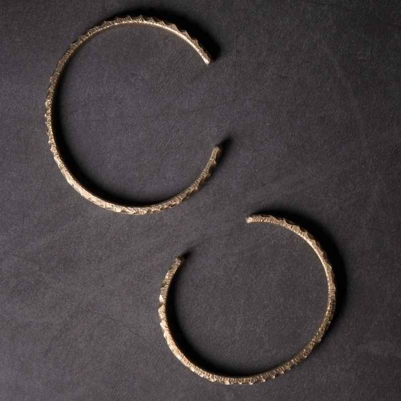 Neutral Retro Vintage Versatile Couple Hammered Bracelet