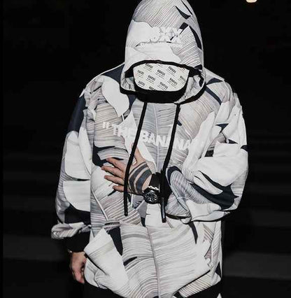 Flower World Trends Autumn Hip Hop Loose Hooded Sweater Jacket Men's Tide Brand Couple Hoodie Women