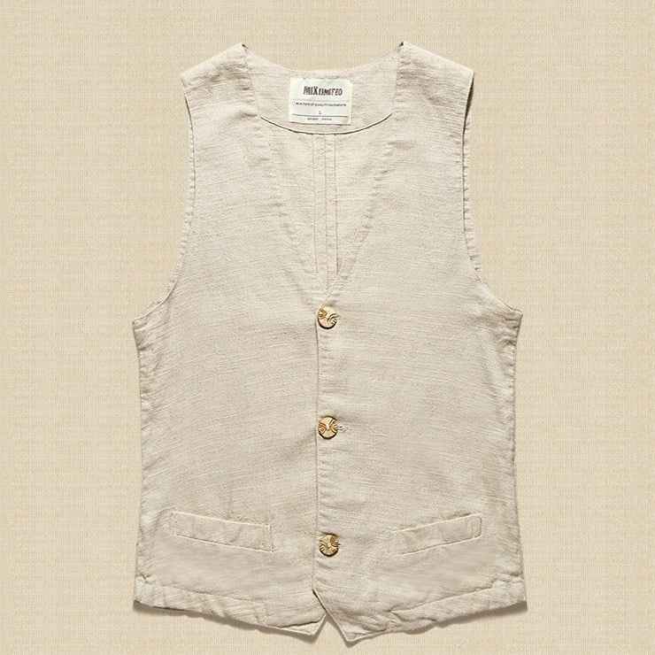 New men's linen vest cotton and linen jacket
