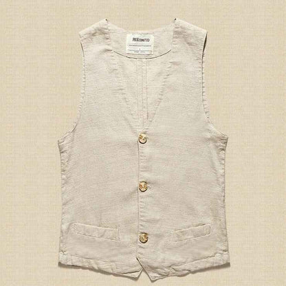 New men's linen vest cotton and linen jacket