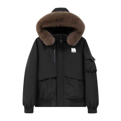 Big Fur Collar Thickened Parka Cotton-padded Coat
