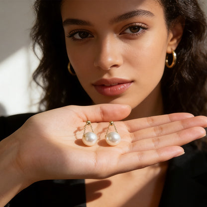 Elegant Natural Pearl Drop Earrings