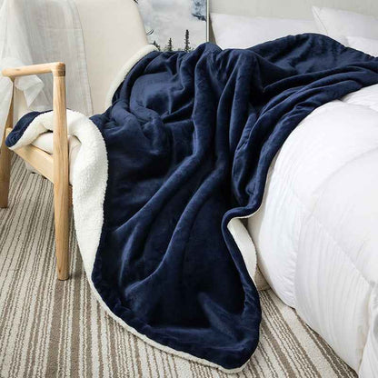 Small Sand Cover Lamb Double Layered Thickened Office Nap Blanket