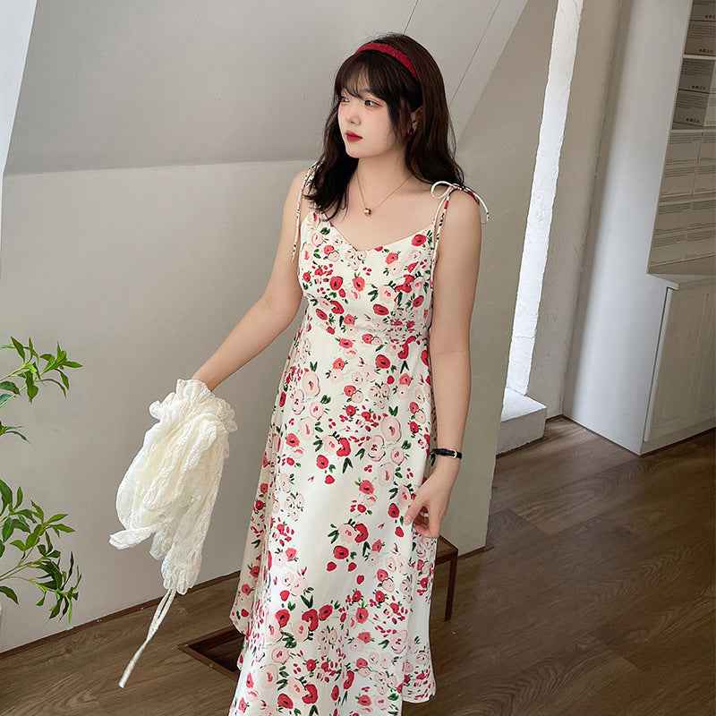 Women's Temperament Knee-length Floral Dresses