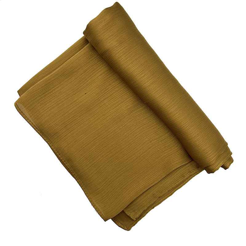 Satin-colored Women's Pleated Scarf Mid-length