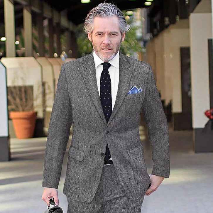 British-style Men's Suit Single-breasted Jacket Herringbone