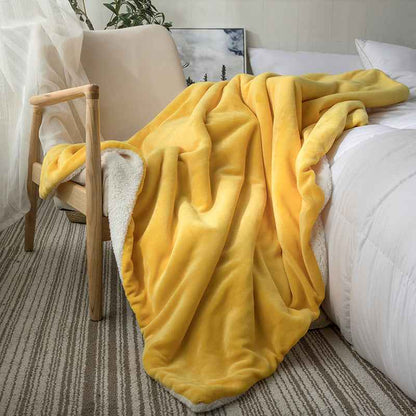 Small Sand Cover Lamb Double Layered Thickened Office Nap Blanket