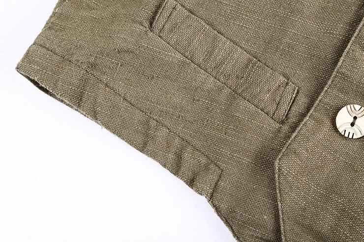 New men's linen vest cotton and linen jacket