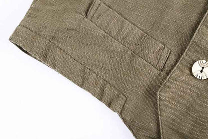 New men's linen vest cotton and linen jacket