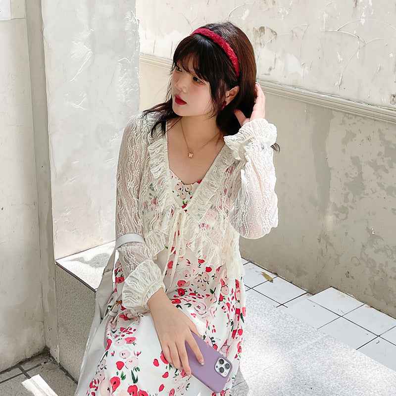Women's Temperament Knee-length Floral Dresses