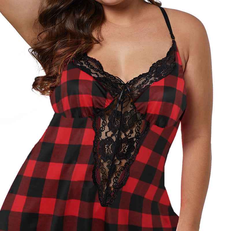 European And American Sexy Plus Size Sexy Nightdress