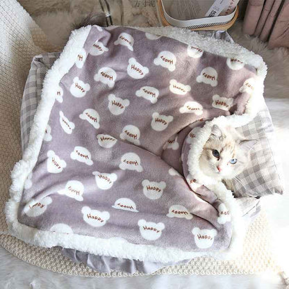 Thick Lamb Fleece Pet Dog Blanket Soft Flannel Cat And Dog Cushion To Keep Warm Cat And Dog Sleeping Blanket Winter Pet Cushion