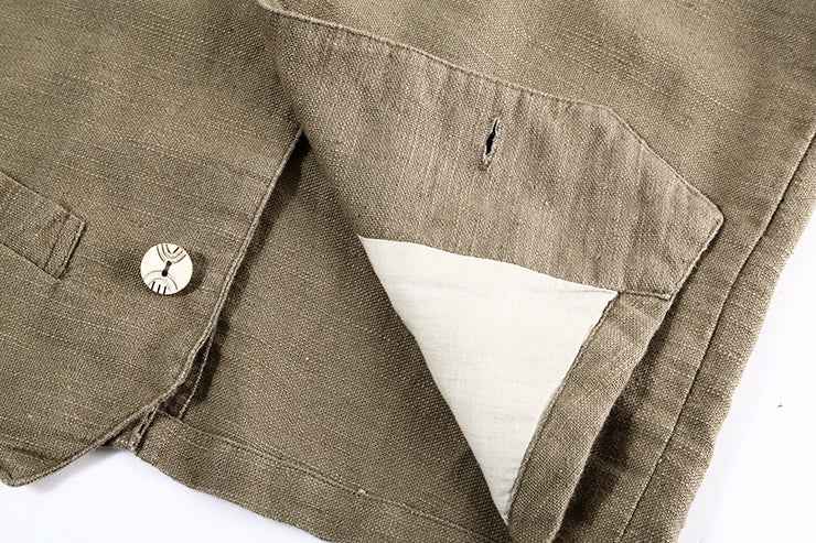 New men's linen vest cotton and linen jacket
