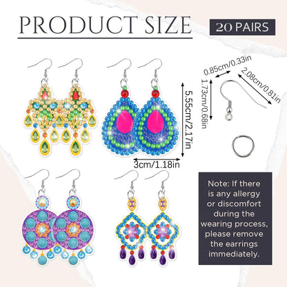 20 Pairs Rhinestones Painting Earrings Making Kit