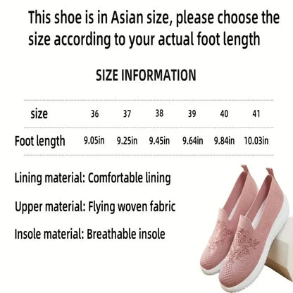 Women'S Breathable Hollow Flat Shoes, Shallow Mouth Flower Solid Color Mesh Shoes, Fashionable Lazy Shoes