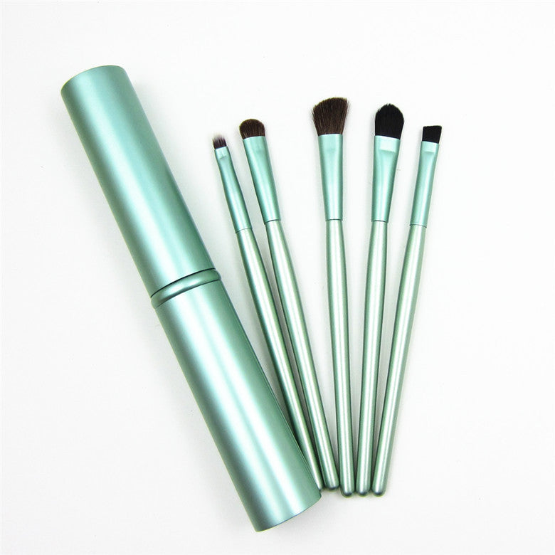 5pcs Professional Travel Portable Mini Eye Makeup Brushes Set Smudge Eyeshadow Eyeliner Eyebrow Brush Lip Make Up Brush Kit - AMULET RING STORE