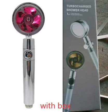 Shower Head Water Saving Flow 360 Degrees Rotating With Small Fan ABS Rain High Pressure Spray Nozzle Bathroom Accessories
