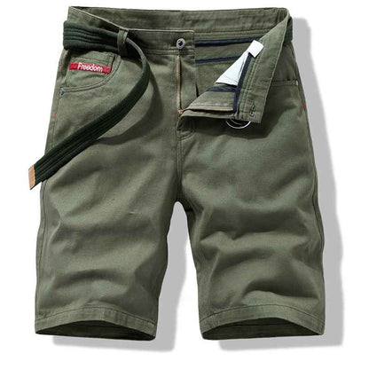 Men's Casual Loose Five-point Pants Solid Color Cargo Shorts