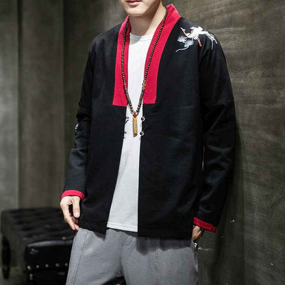 Embroidered cotton linen linen hanfu men