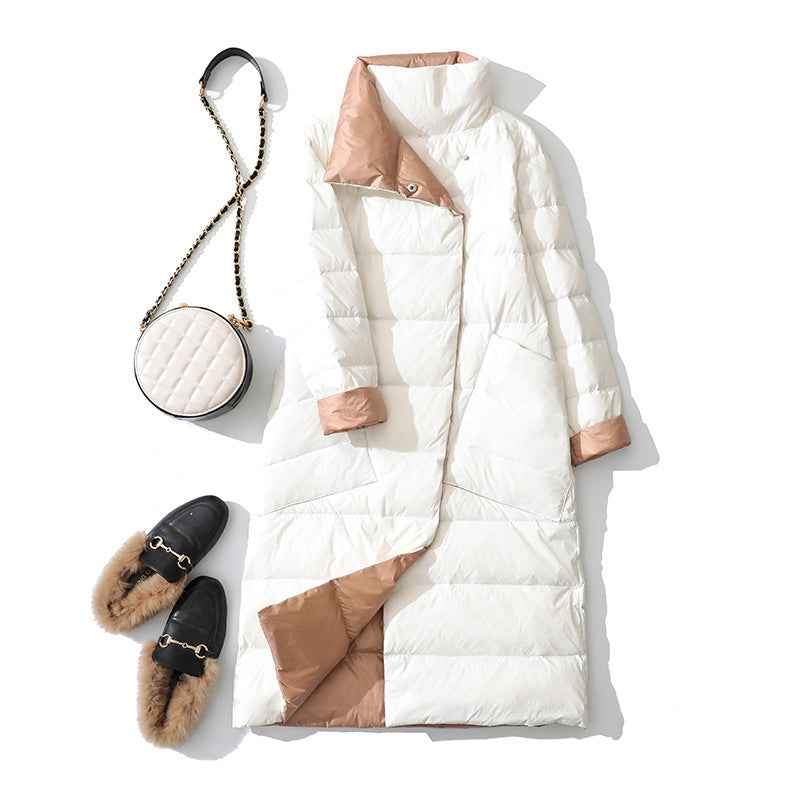 Lightweight double-sided down jacket women in winter