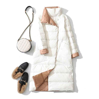 Lightweight double-sided down jacket women in winter