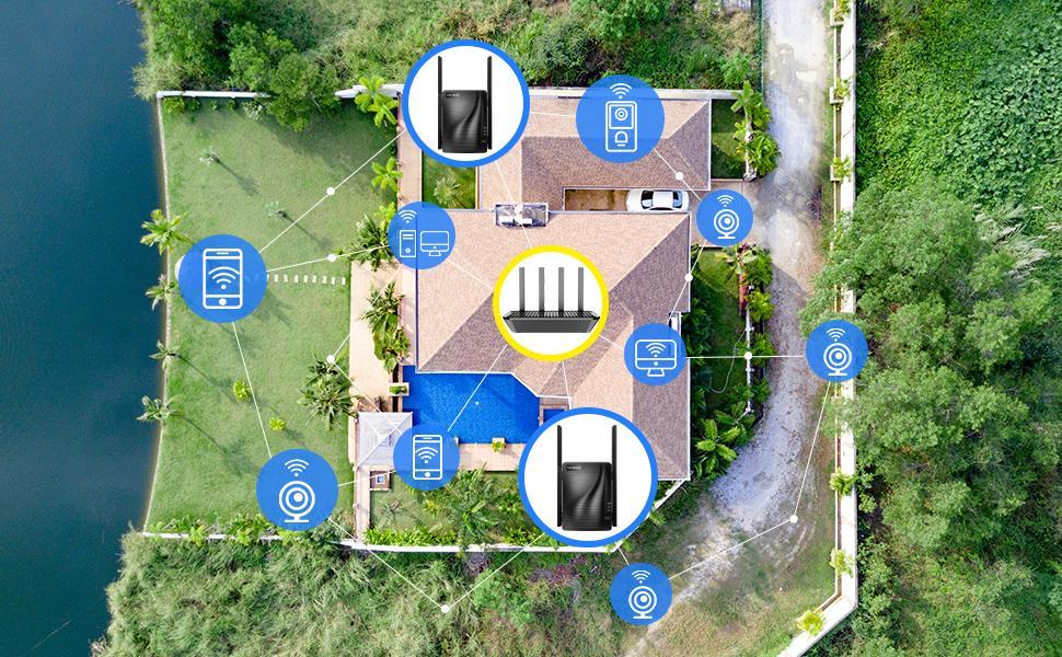 WiFi Extender Home WiFi Booster Dual-band Wireless Extension Supports Multiple Devices