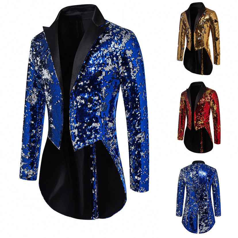 Men's European And American Sequin Performance Suit Jacket