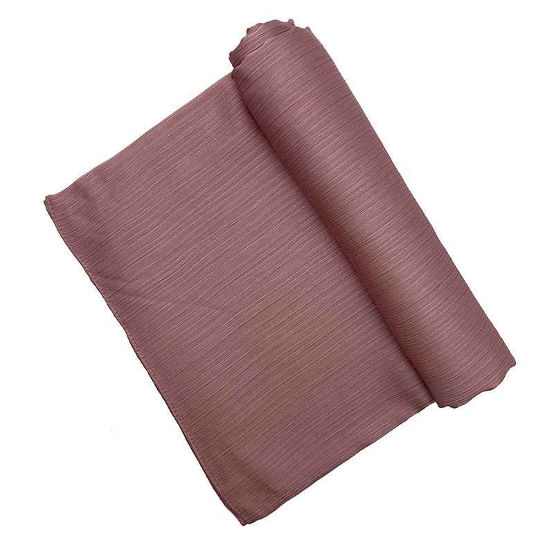 Satin-colored Women's Pleated Scarf Mid-length
