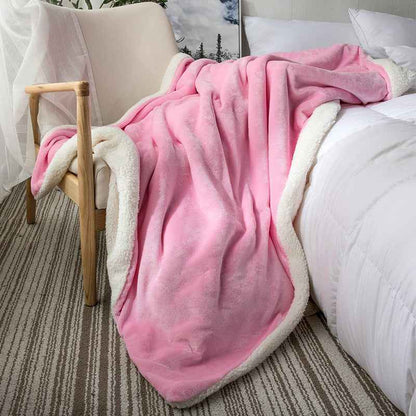 Small Sand Cover Lamb Double Layered Thickened Office Nap Blanket