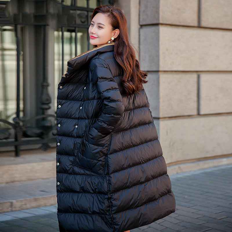 Lightweight double-sided down jacket women in winter