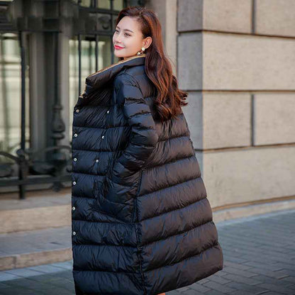 Lightweight double-sided down jacket women in winter