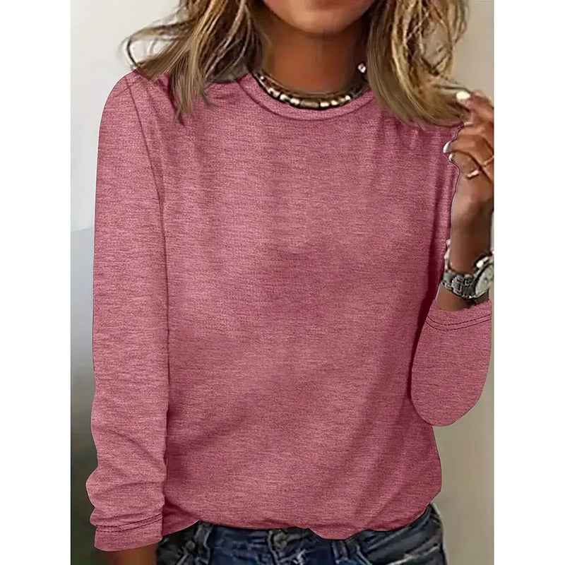 4 Pack Womens T Shirts Long Sleeve Crew Neck Basic Tee Soft Casual Loose Fit Fall Tops Outfits