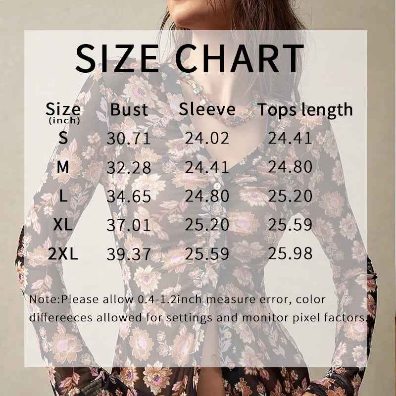 Women Button Down Floral Shirts 2025 Fall Trendy Long Sleeve V Neck Ruched Fitted Blouse Tops