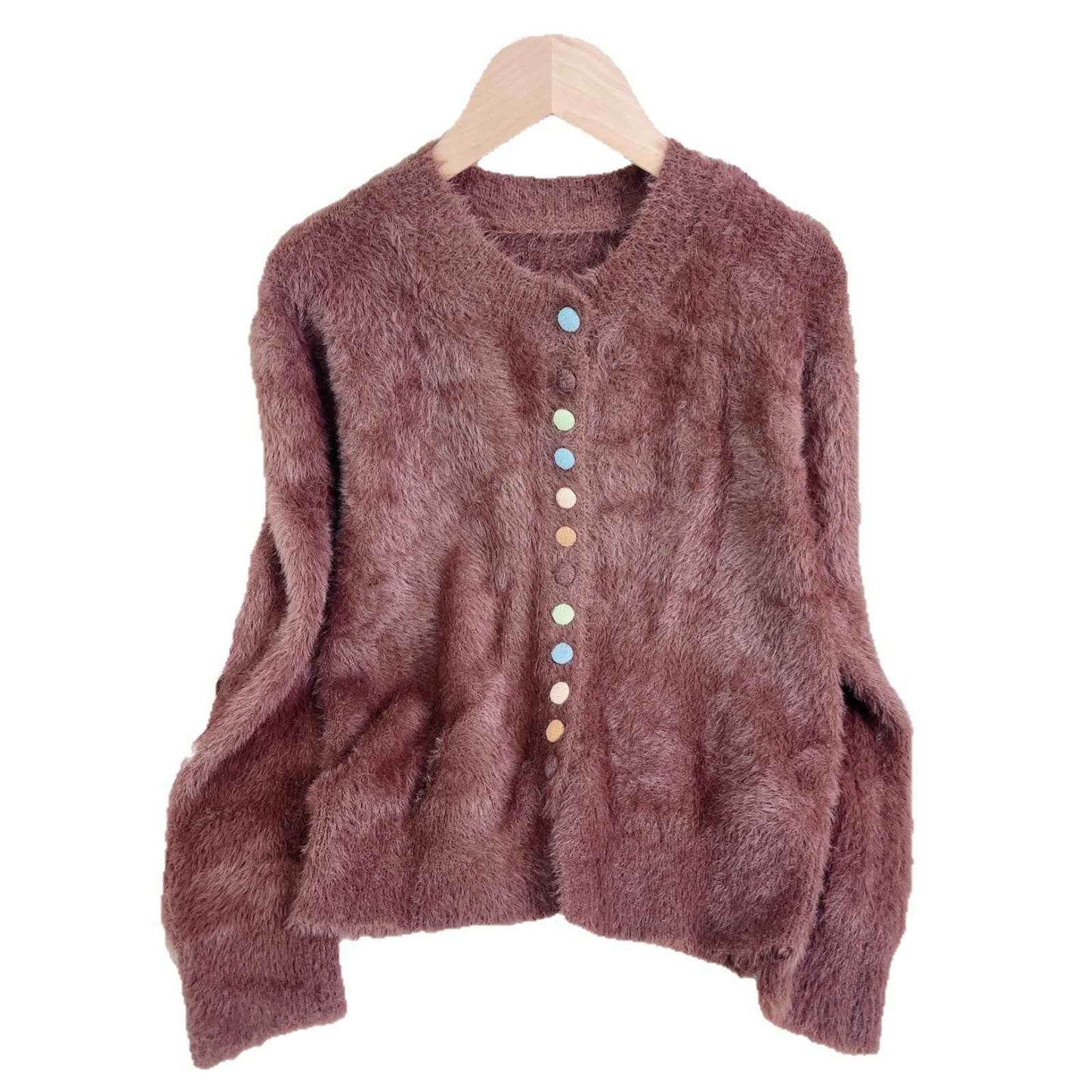 Women's Casual Warm Colorful Button Sweater