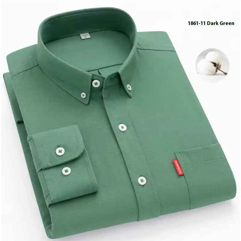 Pure Cotton Washed Oxford Woven Shirts Men