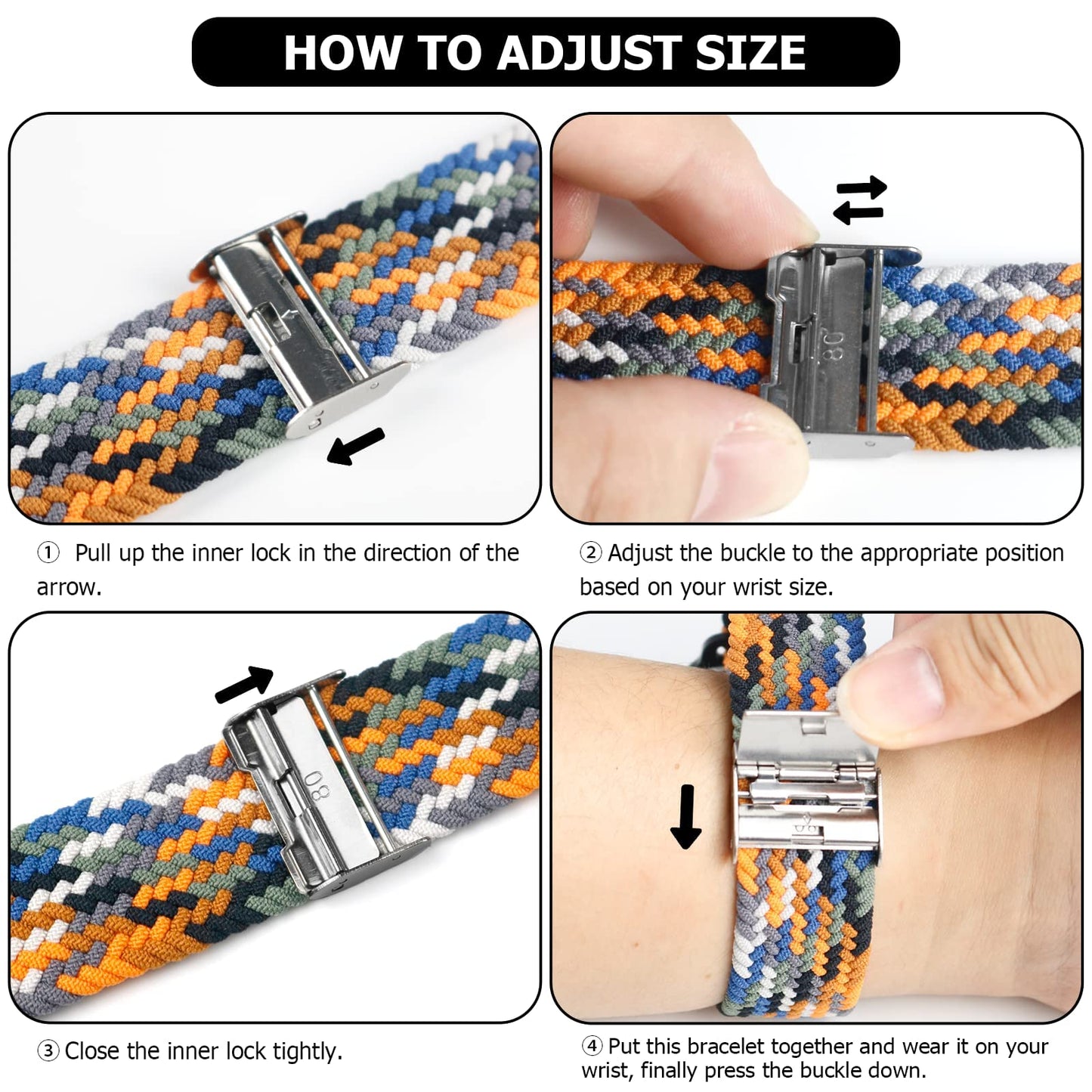 Nepfaivy Compatible With Apple Watch Band - 38mm 40mm 41mm 42mm 44mm 45mm 49mm Braided Stretchy Sport Band For Apple Watch Series SE 8 7 6 5 4 3 2 1, Women Men Nylon Fabric Elastic Loop Breathable Wat