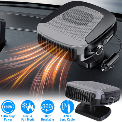 12V 150W Portable Car Auto Heater Heating Fan 2 In 1 Defroster Demister Windshield Heater Automotive Cooling Fan