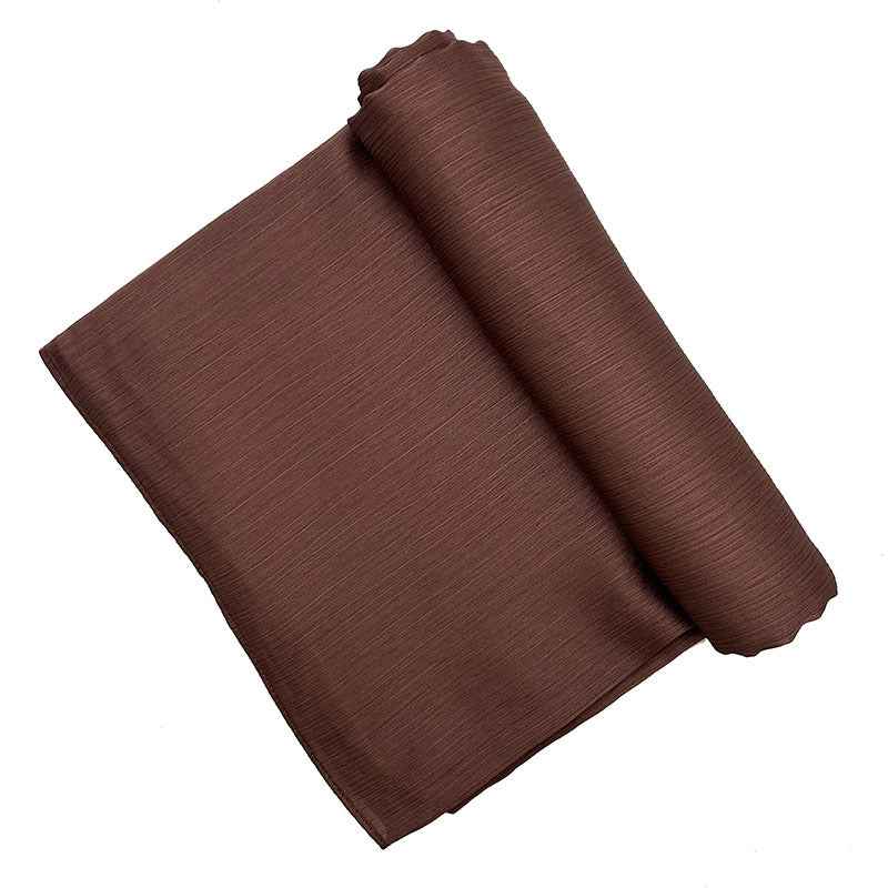 Satin-colored Women's Pleated Scarf Mid-length