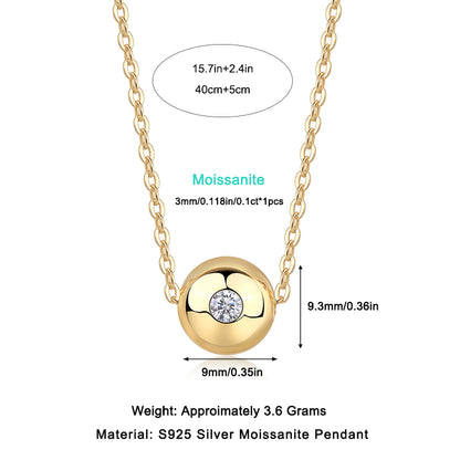 1Fortune Circulation Luxury Fashion Diamond Pendant Necklace Set With Mosan Diamond Silver Ornaments Prohibit TikTok sales