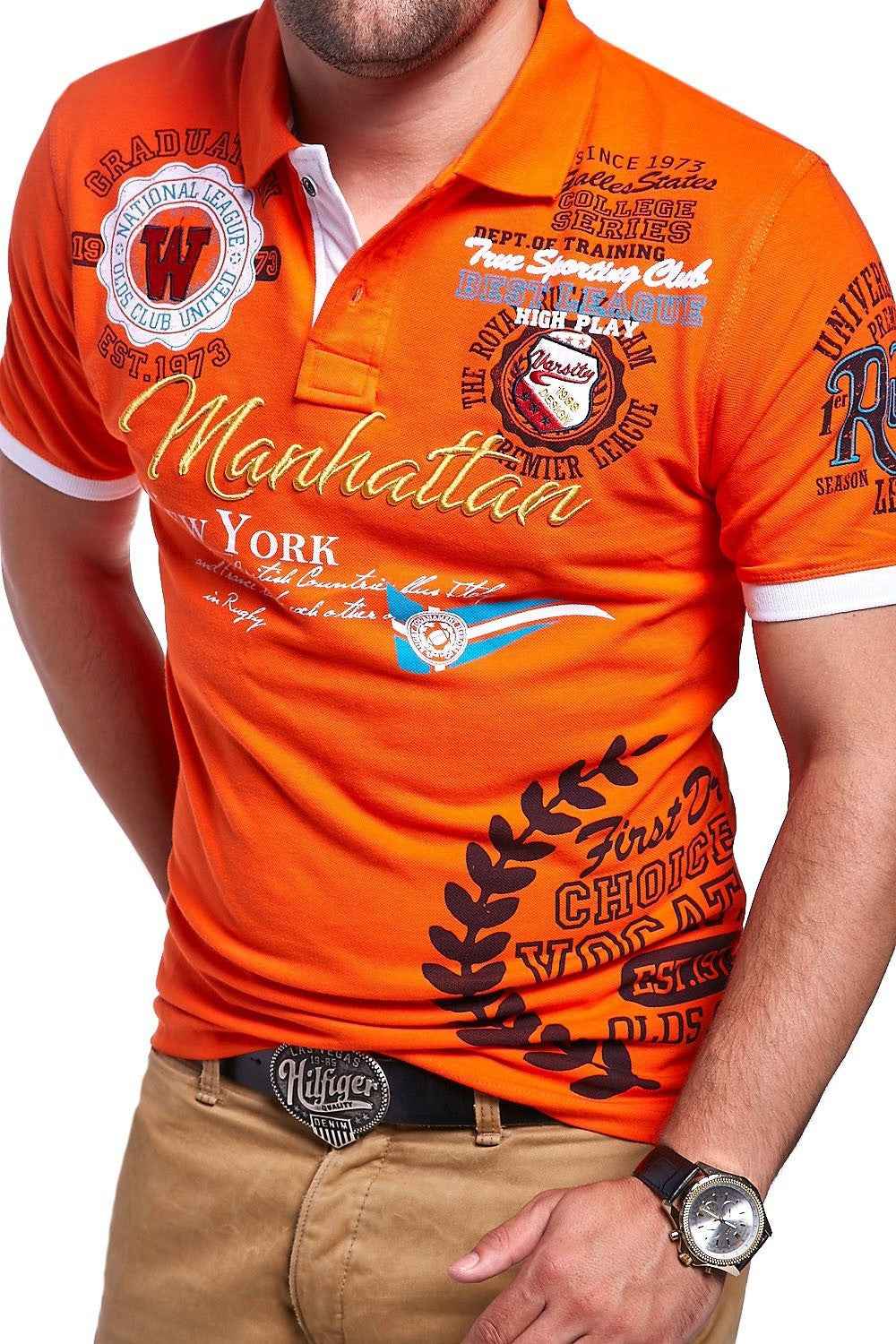 Men's Short-sleeved T-shirt Sports T-shirt Personality Printed Polo Shirt Spring And Summer