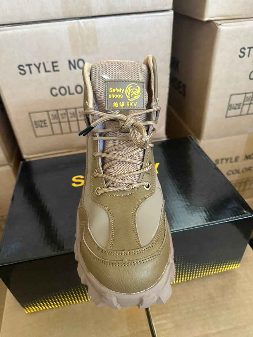 Winter Wool Protective Shoes Men's Anti-smashing Plastic Toe Cap Protective Footwear