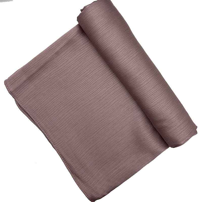 Satin-colored Women's Pleated Scarf Mid-length