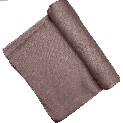 Satin-colored Women's Pleated Scarf Mid-length