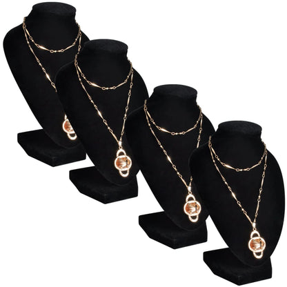 Jewelry Bust Flannel Black 9x8.5x15 cm 4 pcs.
