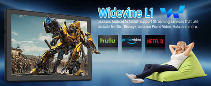 Android 14 10 inch Tablet, A523 Octa Core, 8GB RAM + 64GB ROM(TF 1TB), 5000mAh, Face Unlocked,Black+Keyboard & Mouse Set, Black