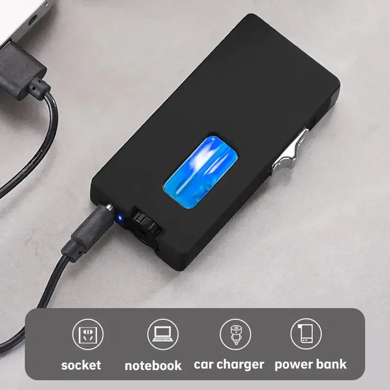 With Soft Fire/Jet Flame - Dual Fire Adjustable Lighter, Creative Wheel Side Pressure Ignition Dual Flame Lighter, Metal Body, Windproof Blue Flame, Window With Visual Fuel Tank, Suitable For Outdoor